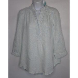 Market &‎ Spruce Womens Sahara henley blouse V Neck Roll Tab Sleeve Size XS NEW